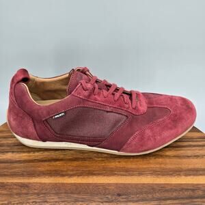 Piloti Endurance Driving Shoes Mens 11 Burgundy Suede Leather Lace Up Sneakers